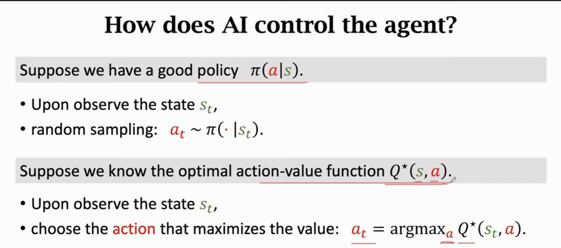 how AI controls the agent